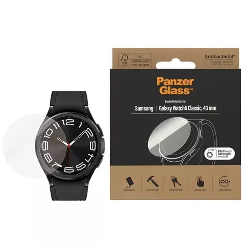PanzerGlass grūdinto stiklo apsauga Samsung Galaxy Watch6 43mm AB – modelis 3685