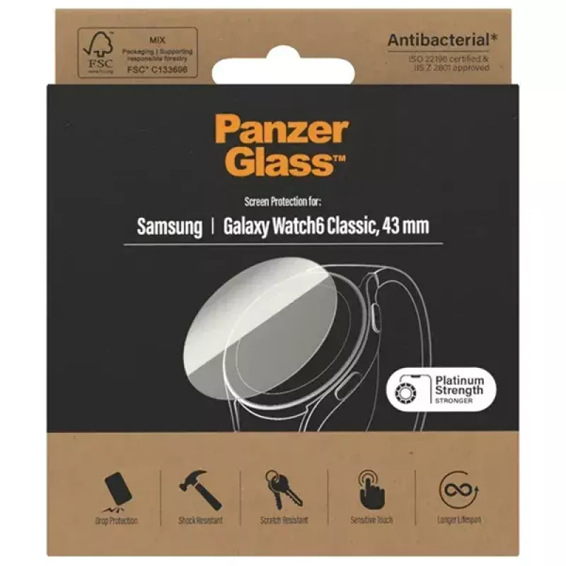 PanzerGlass grūdinto stiklo apsauga Samsung Galaxy Watch6 43mm AB – modelis 3685