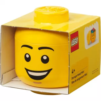 LEGO® Storage Head “Happy Boy” mini – geltona dekoratyvinė talpykla, Room Copenhagen