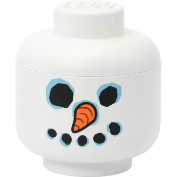 LEGO Storage Head Snowman small by room copenhagen — balta, vaikiška dėžutė daiktams