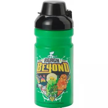 Gertuvės butelis Room Copenhagen Ninjago Green — 0,39 L, žalia/juoda