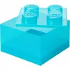Room Copenhagen Storage Brick 4 Top Lid Glitter šviesiai mėlyna/skaidri LEGO stiliaus dėžutė daiktams susidėti