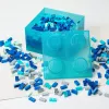Room Copenhagen Storage Brick 4 Top Lid Glitter šviesiai mėlyna/skaidri LEGO stiliaus dėžutė daiktams susidėti