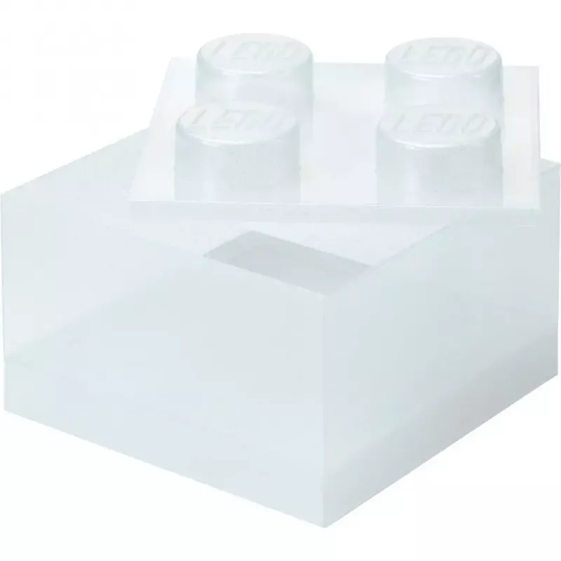 room copenhagen Storage Brick 4 Top Lid Glitter – permatoma LEGO tipo dėžutė su blizgučiais, 4 kauburėliai