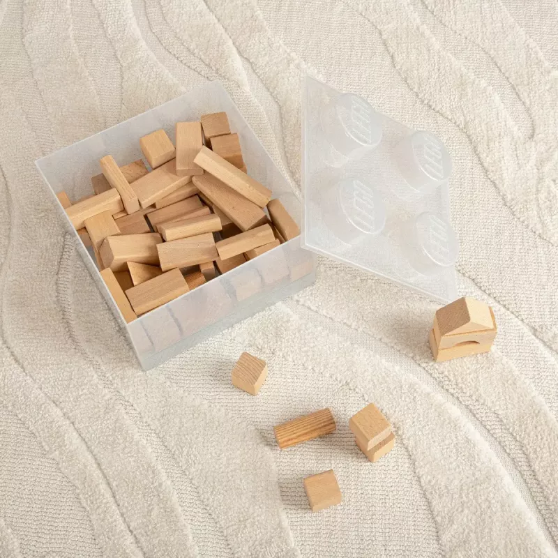 room copenhagen Storage Brick 4 Top Lid Glitter – permatoma LEGO tipo dėžutė su blizgučiais, 4 kauburėliai