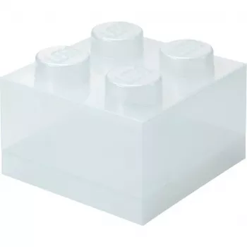 room copenhagen Storage Brick 4 Top Lid Glitter – permatoma LEGO tipo dėžutė su blizgučiais, 4 kauburėliai