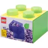 Laikymo plyta 4 su viršutiniu dangteliu permatoma (šviesiai žalia/permatoma) – Room Copenhagen, LEGO suderinamas plastikinis laikymo indas