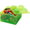 Laikymo plyta 4 su viršutiniu dangteliu permatoma (šviesiai žalia/permatoma) – Room Copenhagen, LEGO suderinamas plastikinis laikymo indas