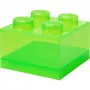Laikymo plyta 4 su viršutiniu dangteliu permatoma (šviesiai žalia/permatoma) – Room Copenhagen, LEGO suderinamas plastikinis laikymo indas