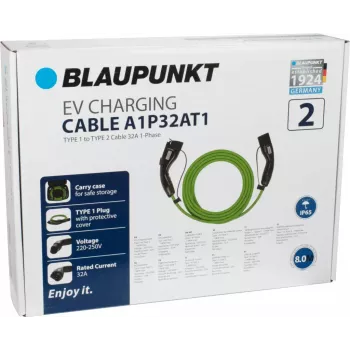 Elektromobilio įkrovimo kabelis Blaupunkt A1P32AT1 žalias Type 1 5m