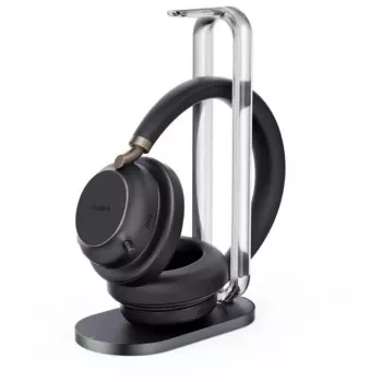 Antausinė ausinė Yealink BH76 Plus su USB-C ir įkrovimo stovu, Teams versija, juoda