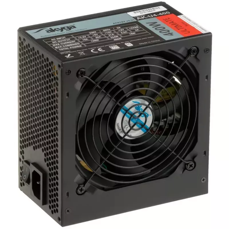 Akyga AK-U4-400 Ultimate 400 W ATX maitinimo blokas, 80 PLUS Bronze, aktyvusis PFC, 120 mm ventiliatorius