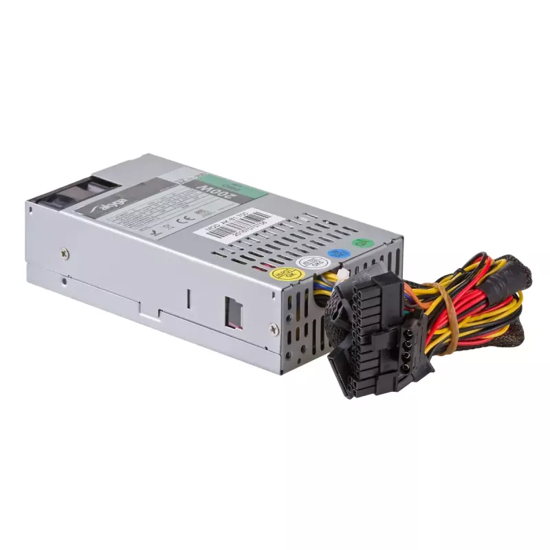 Akyga AK-I1-200 200 W Flex ATX maitinimo blokas, pasyvusis PFC, 40 mm ventiliatorius, pilkas