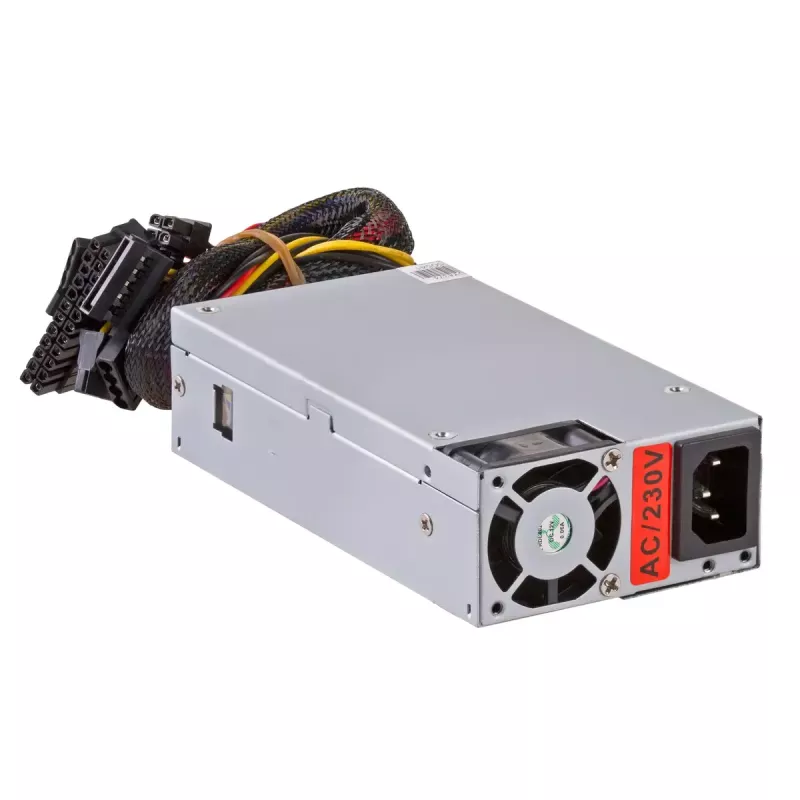 Akyga AK-I1-200 200 W Flex ATX maitinimo blokas, pasyvusis PFC, 40 mm ventiliatorius, pilkas