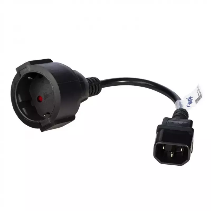 Akyga AK-PC-10A maitinimo adapterio kabelis IEC C14 – Schuko lizdas (CEE 7/3), 10 A, 0,15 m, juodas