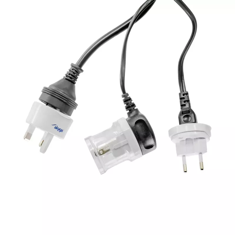 Maitinimo adapteris Akyga AK-AD-61 – vidaus naudojimui 110–240V, kompaktiškas baltas 48×48×86 mm