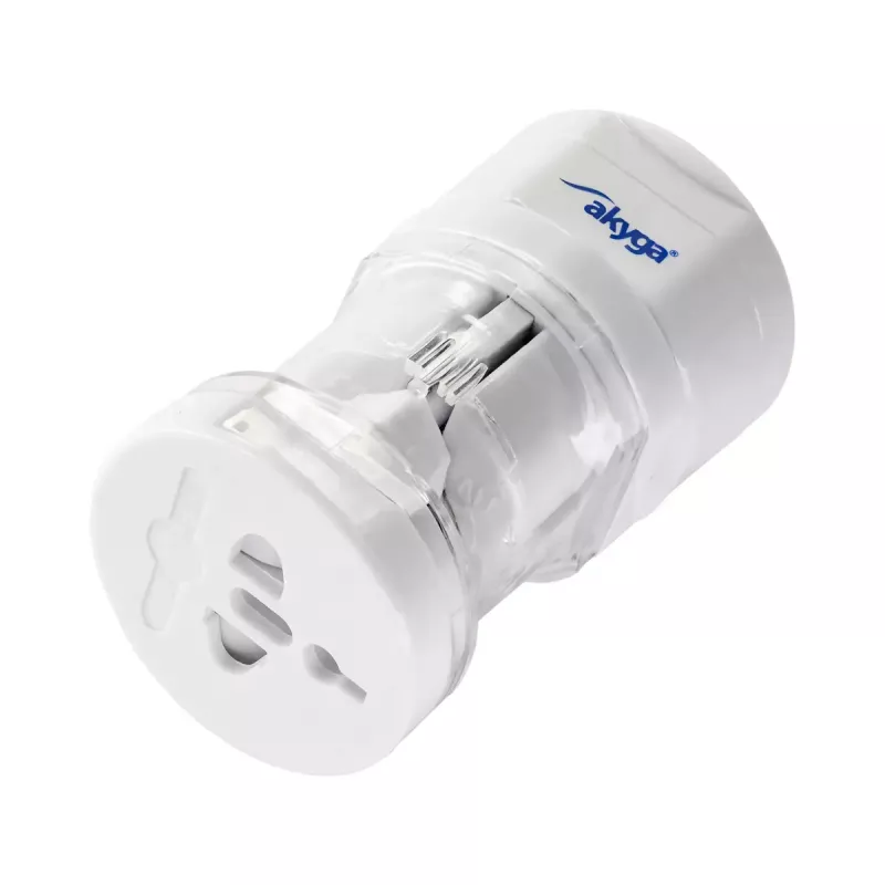 Maitinimo adapteris Akyga AK-AD-61 – vidaus naudojimui 110–240V, kompaktiškas baltas 48×48×86 mm