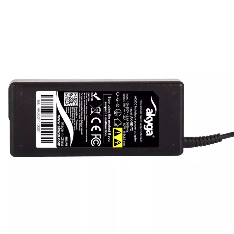 Akyga AK-ND-72 maitinimo adapteris 80 W vidaus naudojimui, juodas, spausdintuvams