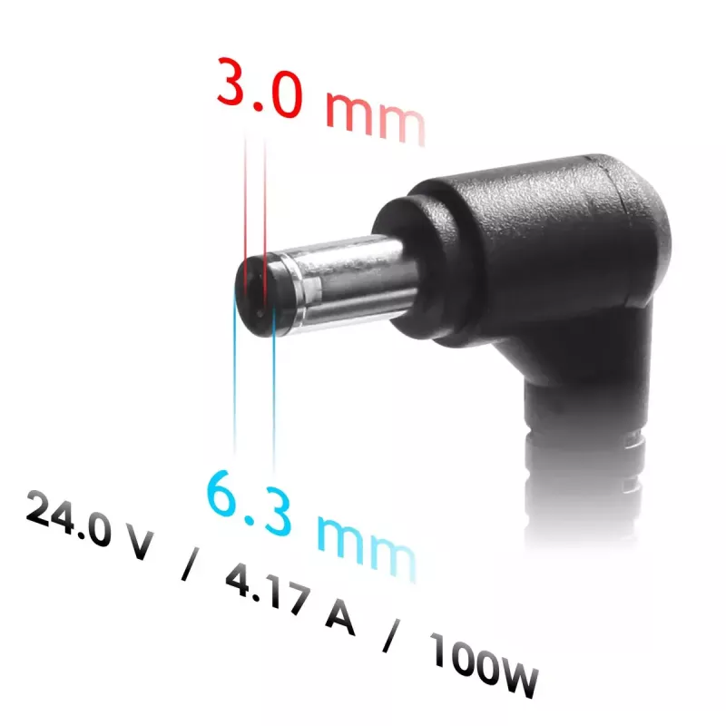 Akyga AK-ND-73 maitinimo adapteris Zebra spausdintuvams, 100 W, 24 V, 4,17 A, 6,3 x 3,0 mm kampinis kištukas