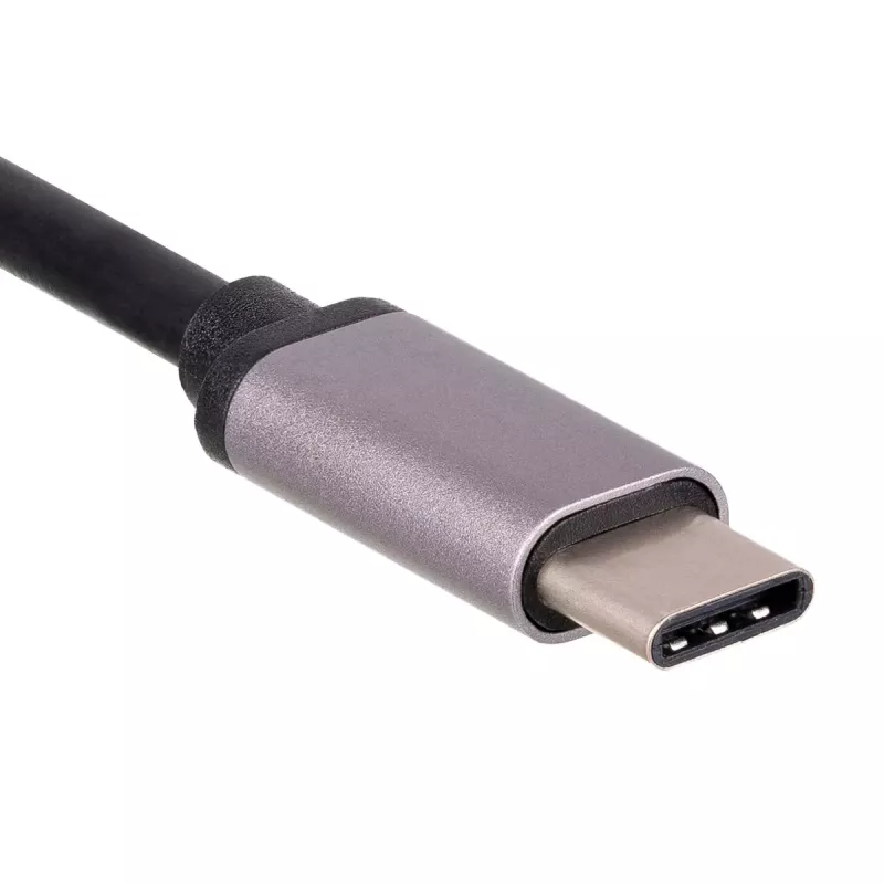 Akyga AK-AD-65 USB-C – Gigabit Ethernet tinklo adapteris, RJ45, 15 cm, sidabrinis