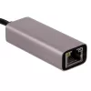 Akyga AK-AD-65 USB-C – Gigabit Ethernet tinklo adapteris, RJ45, 15 cm, sidabrinis