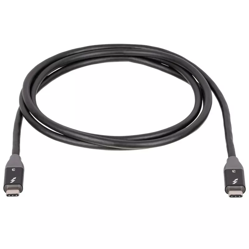 Akyga AK-USB-34 USB-C – USB-C Thunderbolt 3 kabelis, 40 Gbps, 100 W, 1,5 m, juodas