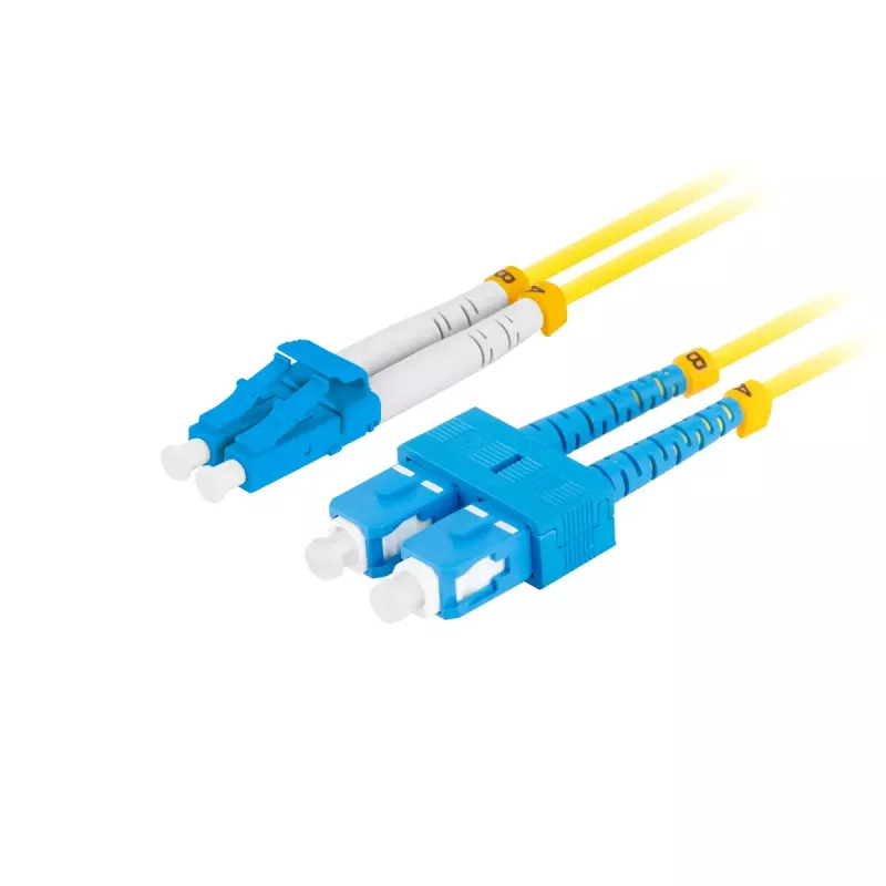 Skiemeninis optinis kabelis LANBERG FO-SULU-SD11-0020-YE, 2 m, G.657.A1, SC į LC, geltonas
