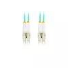 Skaidulinis optinis kabelis LANBERG FO-LULU-MD31-0050-TQ, OM3, LC–LC, 5 m, Aqua