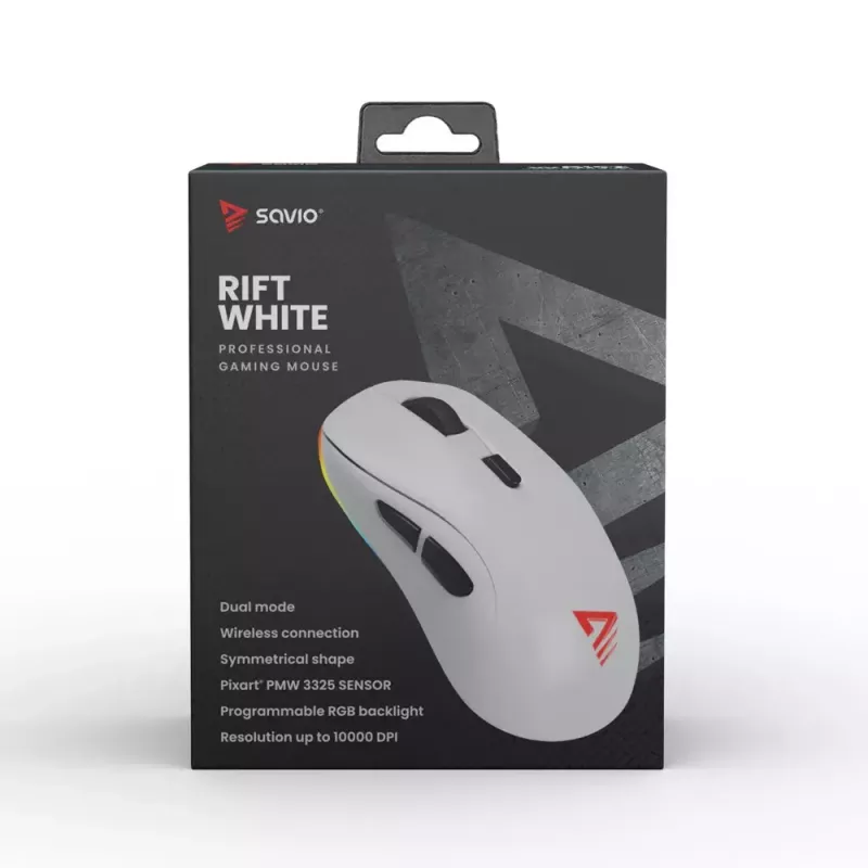 Pelė Savio RIFT WHITE Bluetooth USB Type-A