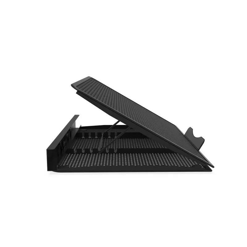 Nešiojamojo kompiuterio stovas KRUX KRX0034 – reguliuojamo aukščio, aliumininis, nešiojamas