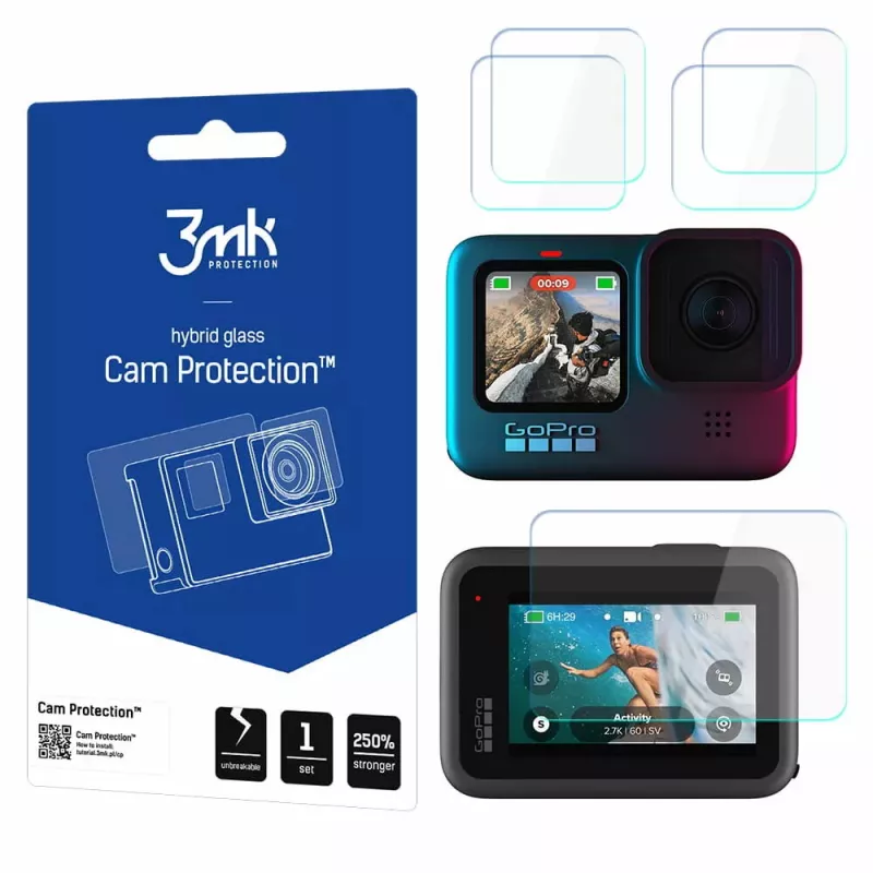 Apsauginis dangtelis 3MK Cam Protection HERO 9/10 Black 1 vnt.