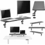 Mozos Clamp Dual Riser – reguliuojamo aukščio laikiklis nešiojamam kompiuteriui, juodas