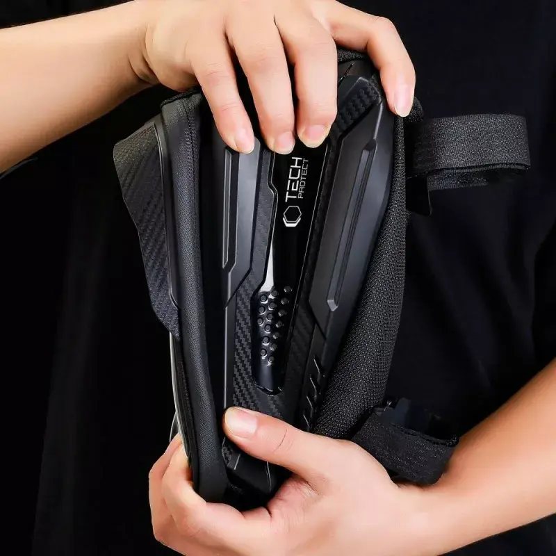 Laikiklis dviračiui Tech-Protect V2 L juodas telefonams – vairinė dėklas telefonui, reguliuojamo dydžio
