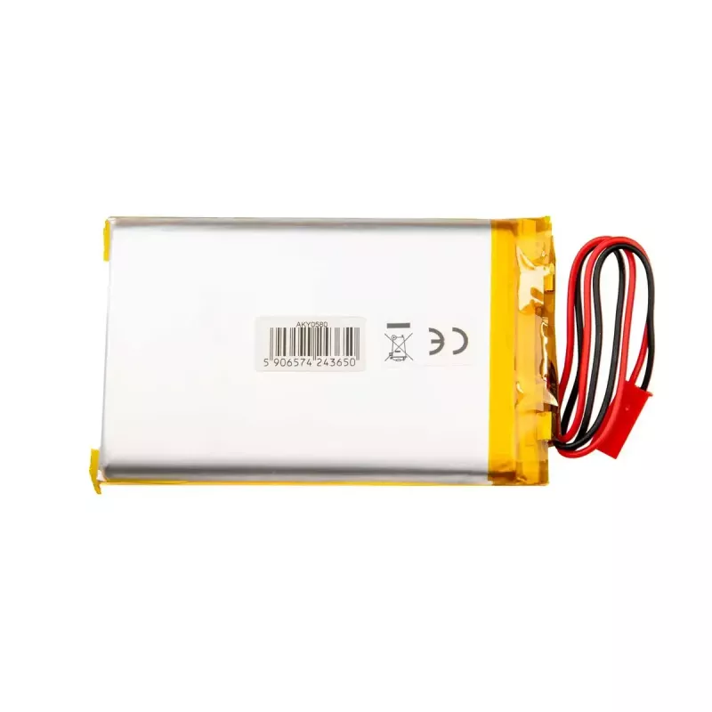 Baterija Akyga AKY0580 mobiliojo telefono atsarginė dalis, Li-Ion, 50×80×8 mm, sidabrinė