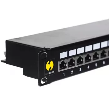 Patch panel NETRACK 104-03 19 colių 24 prievadų RJ45 tinklo kabeliavimui