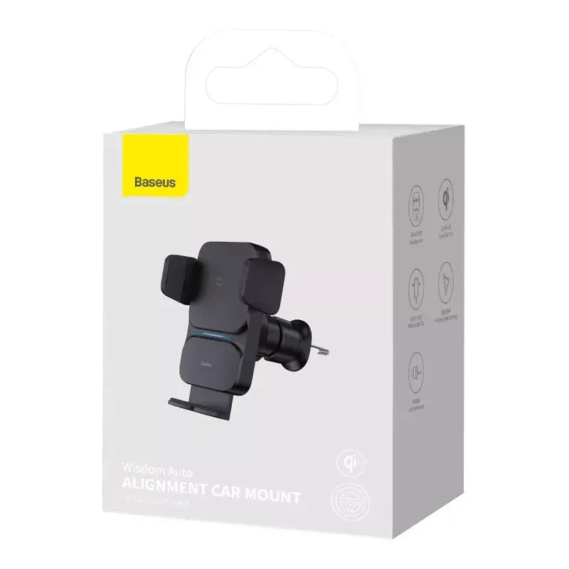 Belaidis automobilinis laikiklis su įkrovimu Baseus Wisdom Car Mount Wireless Charger
