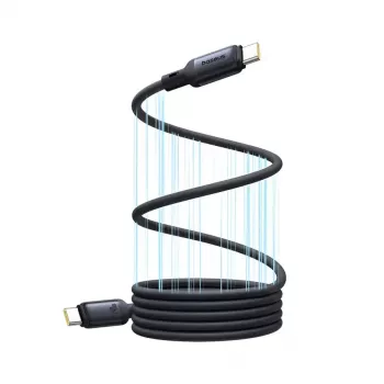 USB-C į USB-C laidas Baseus PicoGo 1 m, juodas, duomenų perdavimo greitis iki 0,48 Gbit/s
