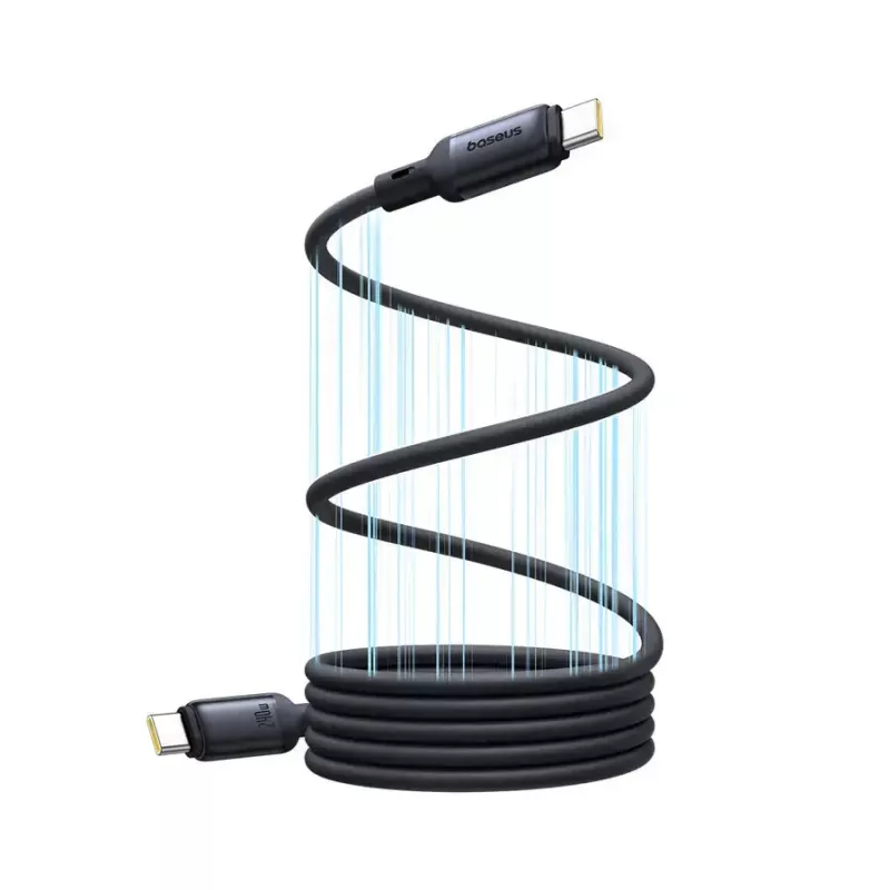 USB-C į USB-C laidas Baseus PicoGo 1 m, juodas, duomenų perdavimo greitis iki 0,48 Gbit/s