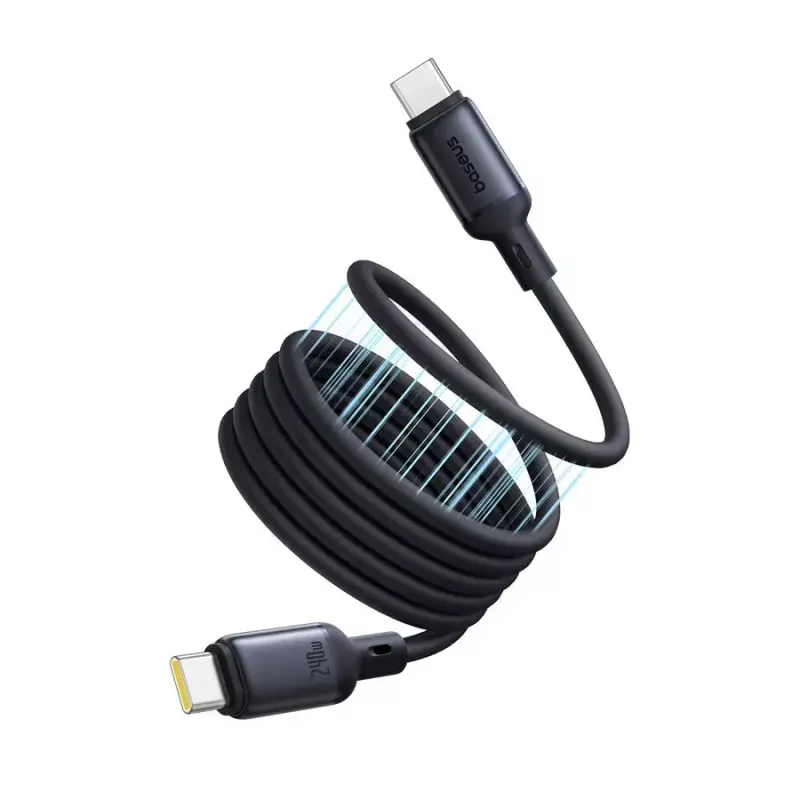 USB-C į USB-C laidas Baseus PicoGo 1 m, juodas, duomenų perdavimo greitis iki 0,48 Gbit/s
