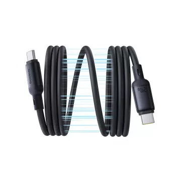 USB-C į USB-C laidas Baseus PicoGo 1 m, juodas, duomenų perdavimo greitis iki 0,48 Gbit/s