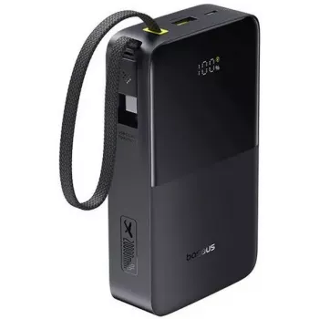 Power bank Baseus EnerFill Bipow2 Pro — 20000 mAh, PD 3.0 & QC 3.0, 22.5W, 1×USB-A + 1×USB-C, juoda, iki 3 įrenginių