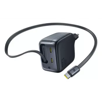 Įkroviklis Baseus EnerCore CJ11 Greitasis Įkroviklis 3C 67W — 3× USB-C, AC įvestis, Juodas