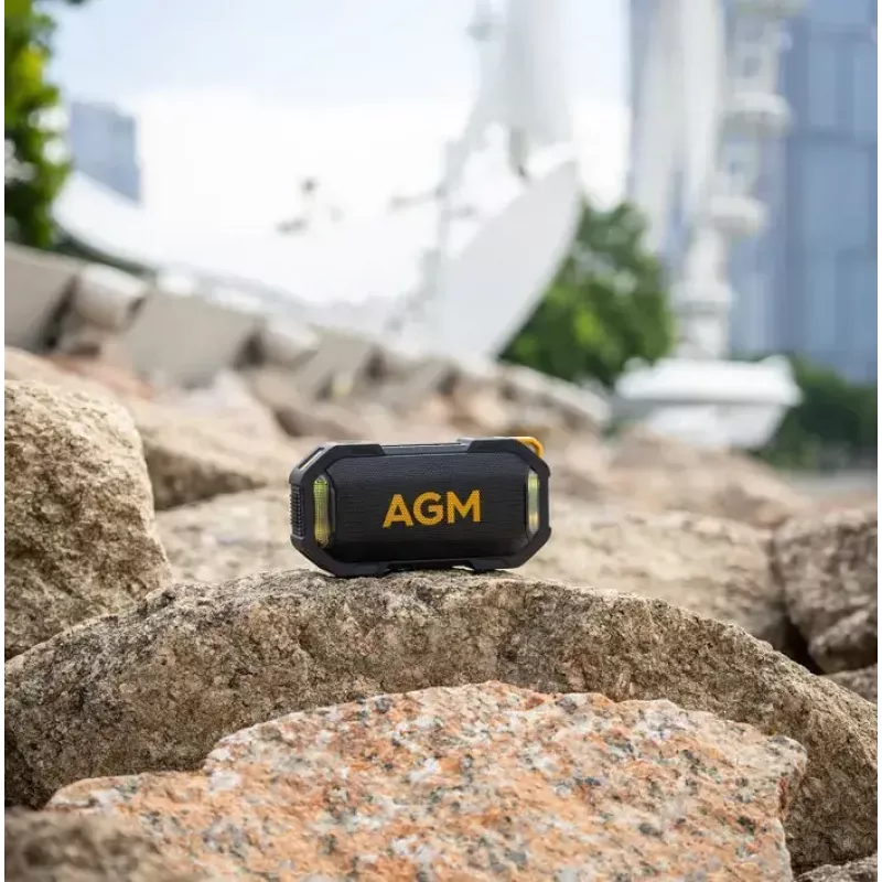 Nešiojamas vakarėlių garsiakalbis Beafon AGM Mag Rock, 8 W, 1800 mAh, iki 10 h, juodai oranžinis