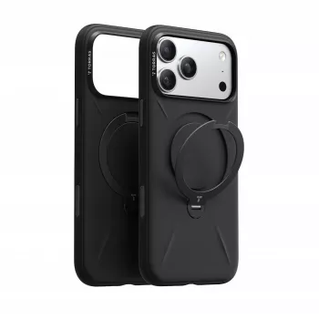 Dėklas telefonui Torras Spin Softune Series iPhone 17 Pro – juodas, plonas apsauginis dėklas