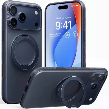 Korpusas Torras Ostand R Fitness Series, skirtas iPhone 17 Pro Max, tamsiai mėlynas