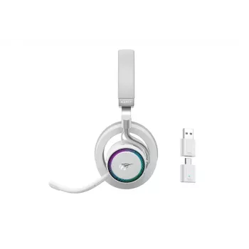 Ausinės HAVIT Fuxi-H8 – belaidės ir laidinės, Bluetooth, 20–20000 Hz, 10 m diapazonas, 300 g, baltos