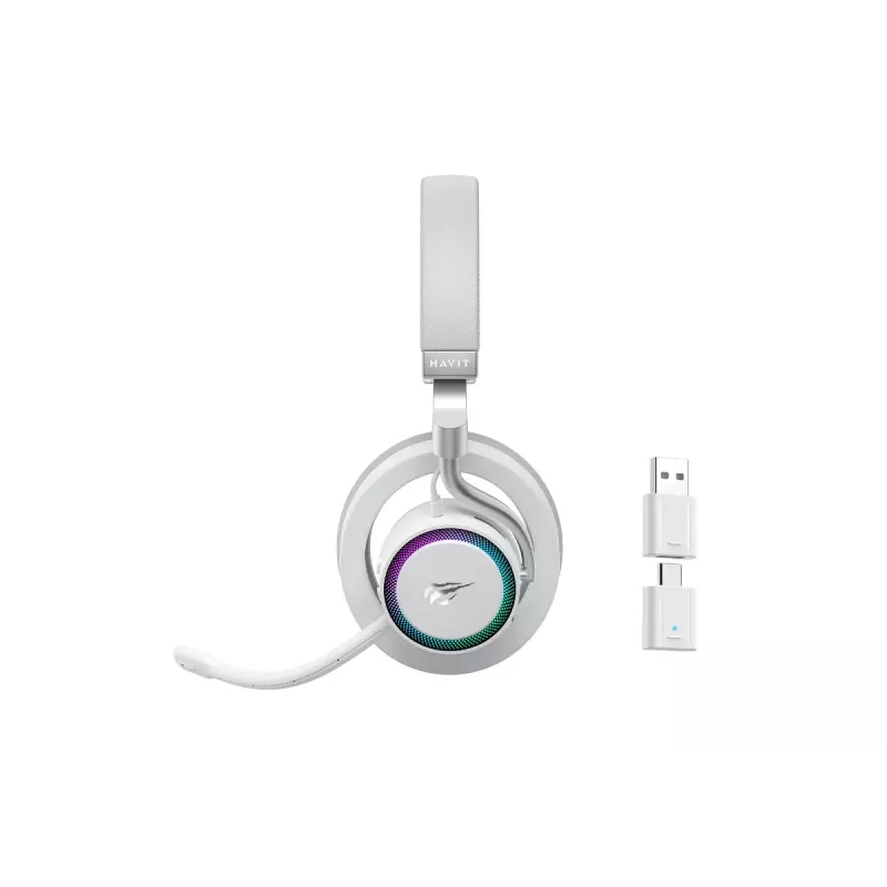 Ausinės HAVIT Fuxi-H8 – belaidės ir laidinės, Bluetooth, 20–20000 Hz, 10 m diapazonas, 300 g, baltos