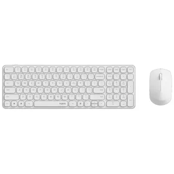Belaidė klaviatūra ir pelė RAPOO 9310M – pilno dydžio RF+Bluetooth komplektas, balta