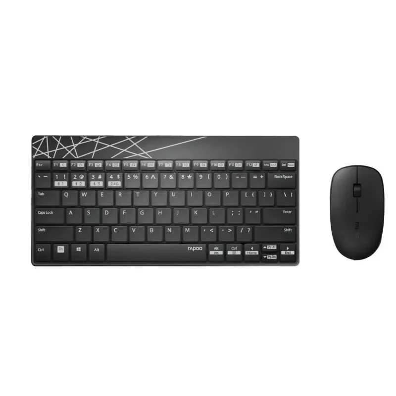 Klaviatūros ir pelės rinkinys Rapoo 8000M Universal Bluetooth QWERTZ Vokiška juoda
