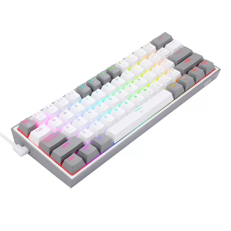 Mechaninė klaviatūra REDRAGON K617-RGB Fizz, laidinė USB, pilka balta